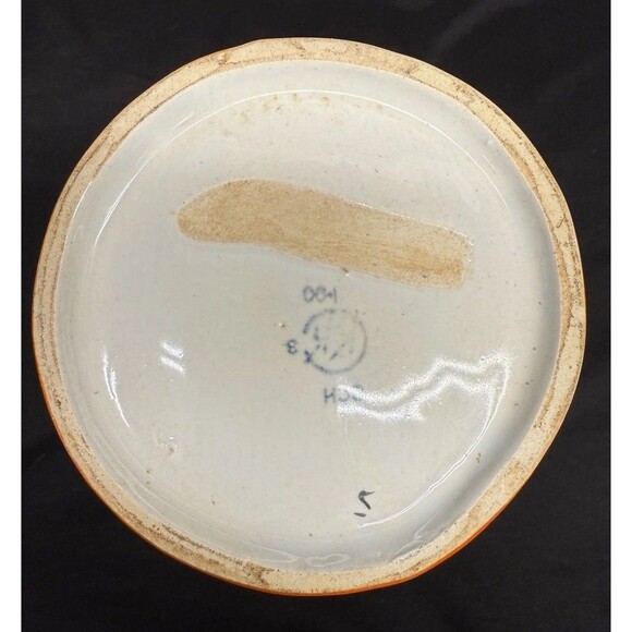 RareMCM White ceramic Lidded Pitcher Orange Flower 9.75” Tall Coffee Water Tea - Picture 8 of 13